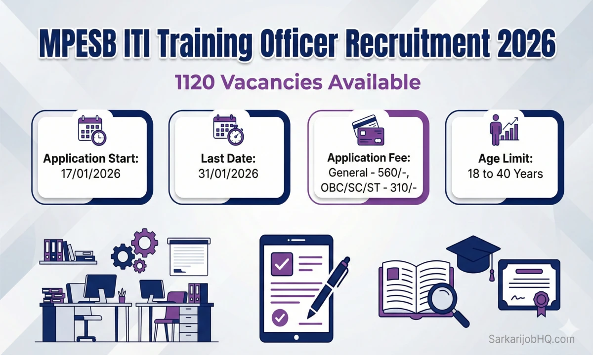 MPESB MP ITI Training Officer Recruitment 2026 Apply Online for 1120 Posts