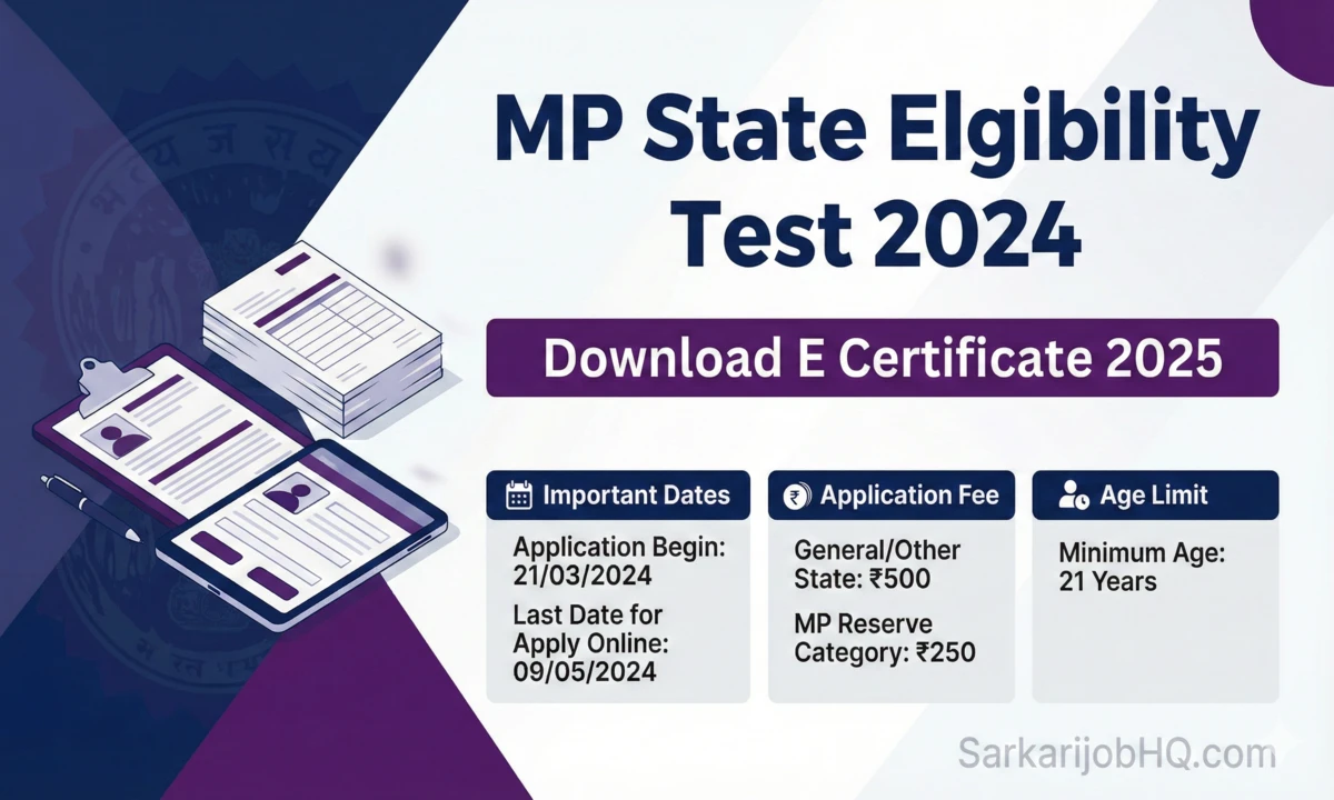 Madhya Pradesh MPPSC State Eligibility Test SET E Certificate 2025